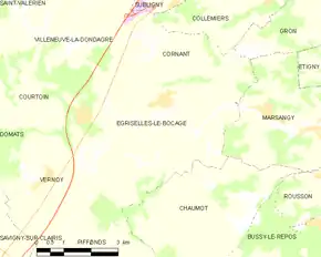 Poziția localității Égriselles-le-Bocage
