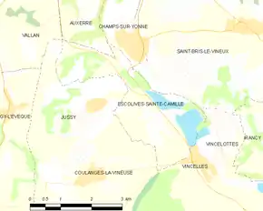 Poziția localității Escolives-Sainte-Camille