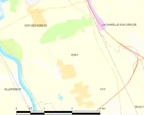 Poziția localității Évry