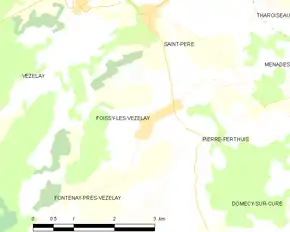 Poziția localității Foissy-lès-Vézelay