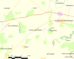 Poziția localității Foissy-sur-Vanne