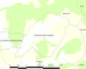 Poziția localității Fontenay-près-Chablis