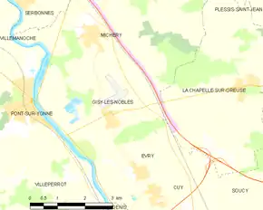 Poziția localității Gisy-les-Nobles