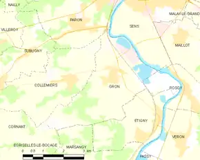 Poziția localității Gron