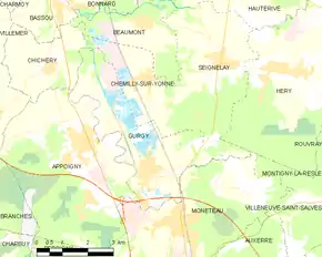 Poziția localității Gurgy