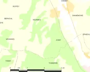 Poziția localității Junay