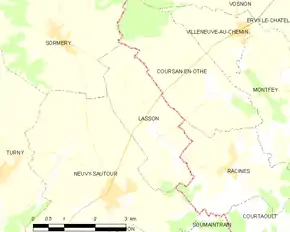 Poziția localității Lasson