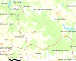 Poziția localității Lavau