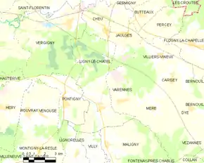 Poziția localității Ligny-le-Châtel