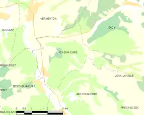 Poziția localității Lucy-sur-Cure