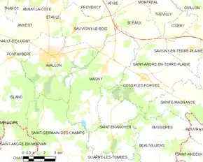 Poziția localității Magny