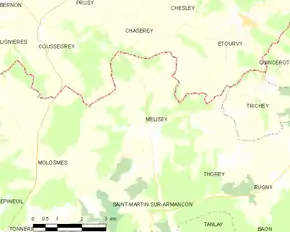 Poziția localității Mélisey