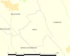 Poziția localității Mercy