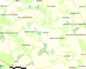 Poziția localității Môlay