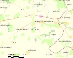 Poziția localității Molinons