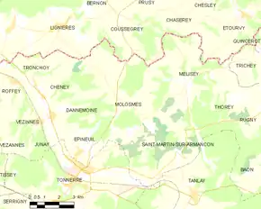 Poziția localității Molosmes