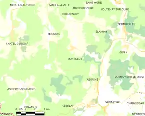 Poziția localității Montillot