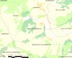 Poziția localității Pacy-sur-Armançon