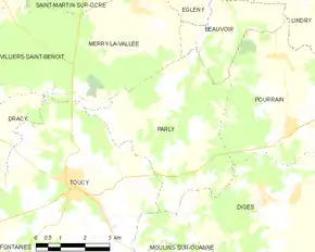Poziția localității Parly