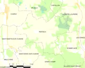 Poziția localității Perreux