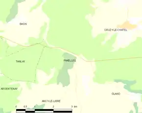 Poziția localității Pimelles