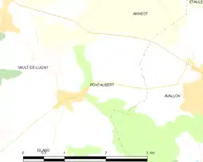 Poziția localității Pontaubert