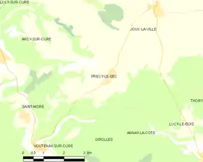 Poziția localității Précy-le-Sec