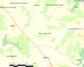 Poziția localității Précy-sur-Vrin