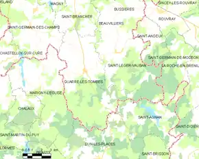 Poziția localității Quarré-les-Tombes