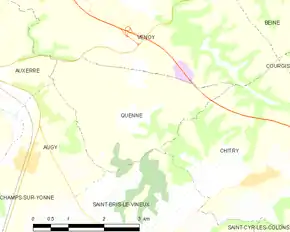 Poziția localității Quenne