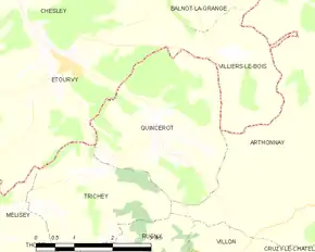 Poziția localității Quincerot