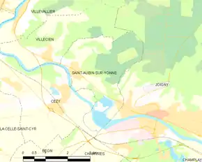 Poziția localității Saint-Aubin-sur-Yonne