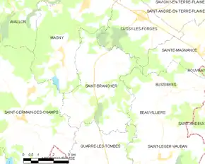 Poziția localității Saint-Brancher