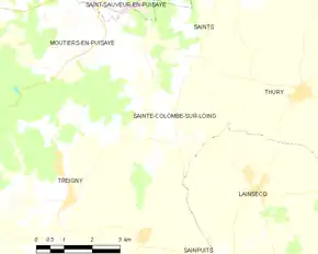 Poziția localității Sainte-Colombe-sur-Loing