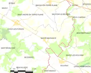 Poziția localității Sainte-Magnance