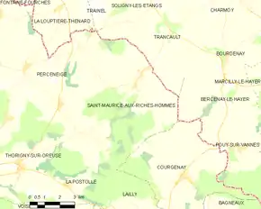 Poziția localității Saint-Maurice-aux-Riches-Hommes