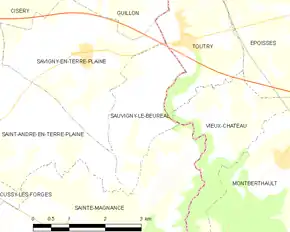 Poziția localității Sauvigny-le-Beuréal