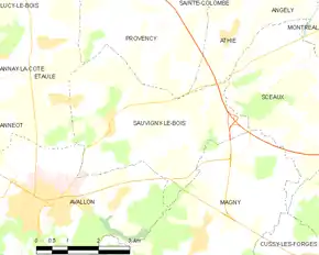 Poziția localității Sauvigny-le-Bois