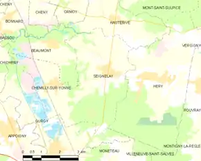 Poziția localității Seignelay