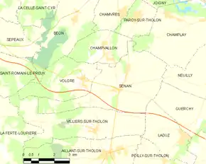 Poziția localității Senan