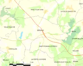 Poziția localității Sépeaux