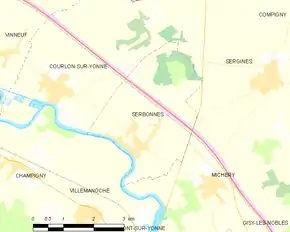 Poziția localității Serbonnes
