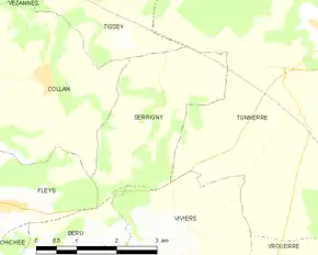 Poziția localității Serrigny