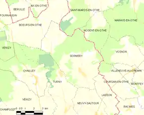 Poziția localității Sormery