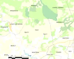 Poziția localității Thizy