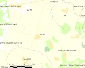 Poziția localității Thury