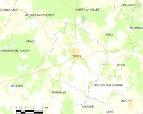 Poziția localității Toucy