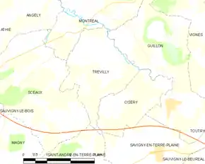 Poziția localității Trévilly