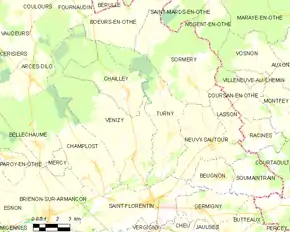 Poziția localității Turny