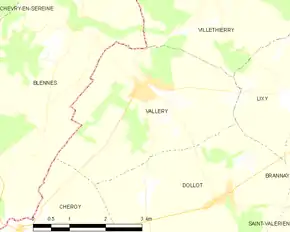 Poziția localității Vallery